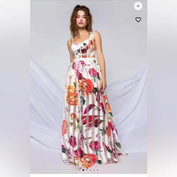 NEW AKIRA FLORAL MAXI DRESS, S - Picture 2 of 10